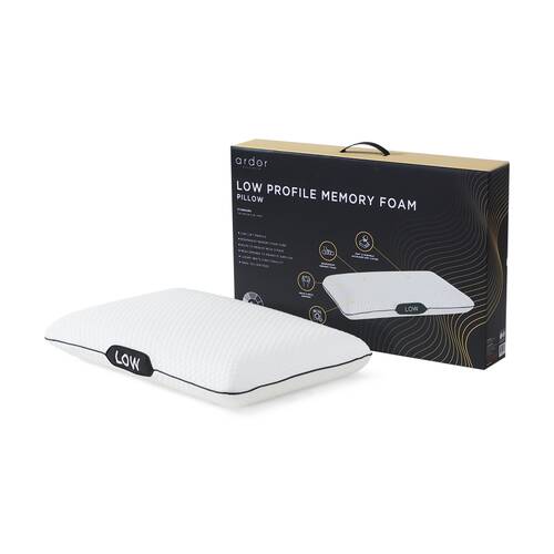 Ardor 250GSM Low Profile Soft and Durable Memory Foam Pillow White