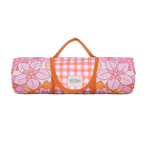 Splosh Reusable Picnic Retro Floral Rug w/ Handle 194x148cm