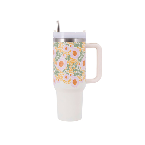 Splosh Picnic Spring Floral Insulated Tumbler w/ Straw 1.2L