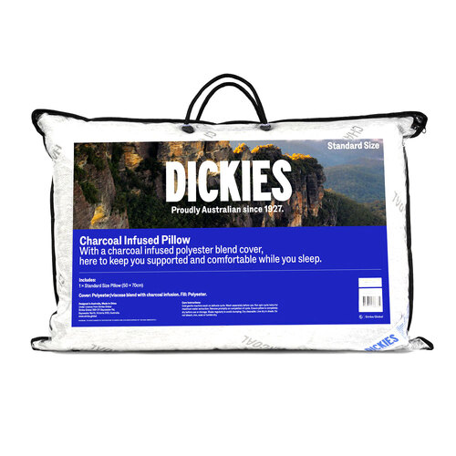 Dickies Charcoal Infused 600GSM Polyester Pillow Standard Size Grey