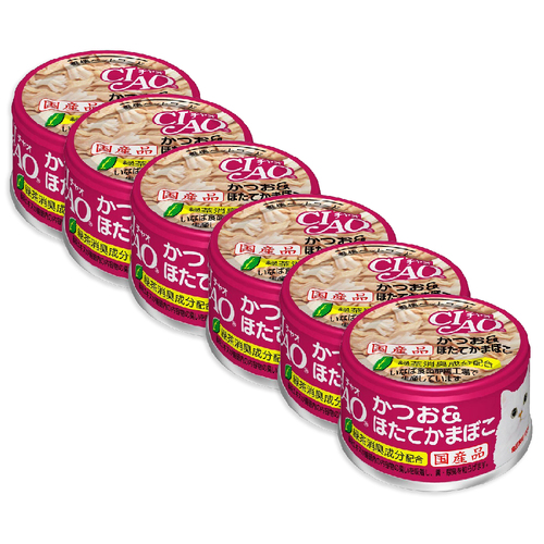 24PK Ciao Bonito & Scallop Kamaboko Flavour Can Cat/Kitten Pet Food