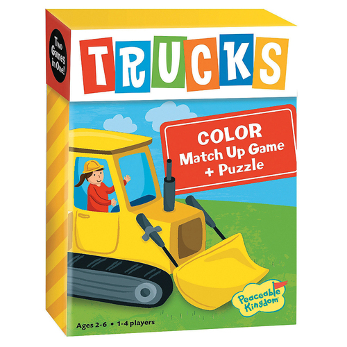 Peaceable Kingdom Trucks Kids/Children Colour Match Up Puzzle Game 2y+