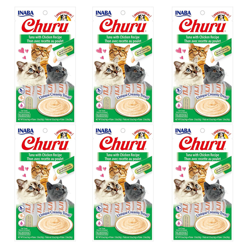 6PK Inaba 56g Churu Tuna w/ Chicken Recipe Cat/Kitten Pet Food Pack