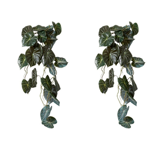 2PK E Style 90cm Artificial Anthurium Vine Hanging Plant - Dark Green