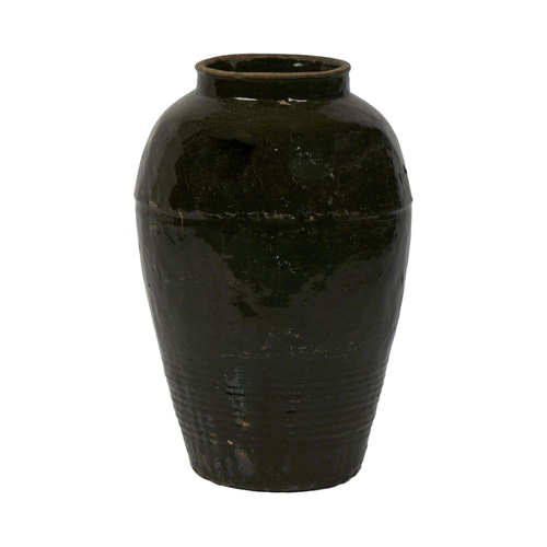 Shanxi 120 Year Terracotta Pot Flower/Planter Tall Home Decor -  Black