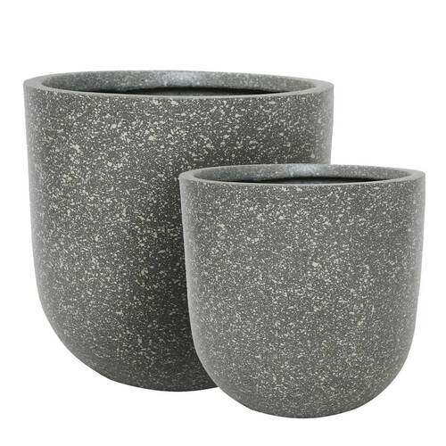 2pc Belle Dessa Large Terrazzo Plant Pot Planter Set