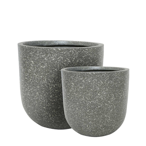 2pc Belle Dessa Small Terrazzo Flower Pot/Planter Home Decor - Light Grey