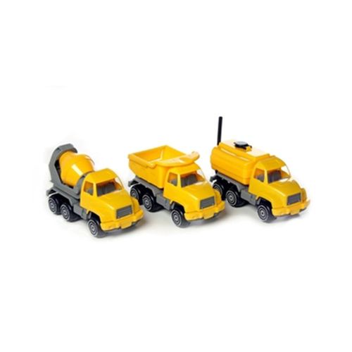 3PK Plasto 26cm Construction Vehicle Truck Set Kids Toy Yellow Sml 12m+