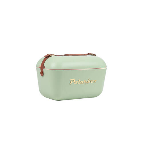 Polarbox Gold 20L Cooler Box w/ Adjustable Leather Strap - Sage
