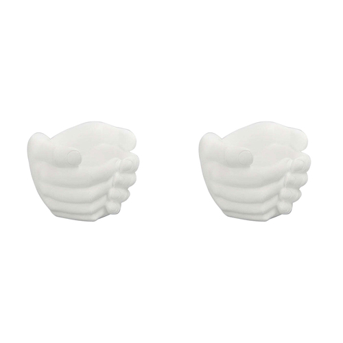 2PK White Moose Resin Hand Planter Vase/Pot Home Decor - White