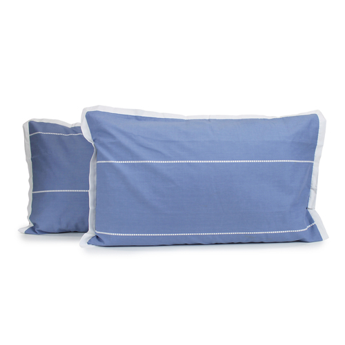 2pc Jason Commercial Calista Pillow Case 48x73cm Indigo