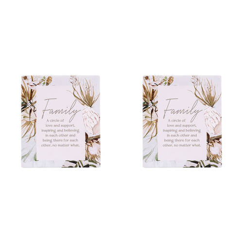 2PK Splosh Palm Cove Ceramic Family Verse Plaque Home Decor 12x14cm