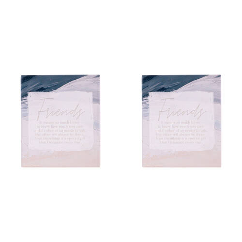2PK Splosh Palm Cove Ceramic Friends Verse Plaque Home Decor 12x14cm