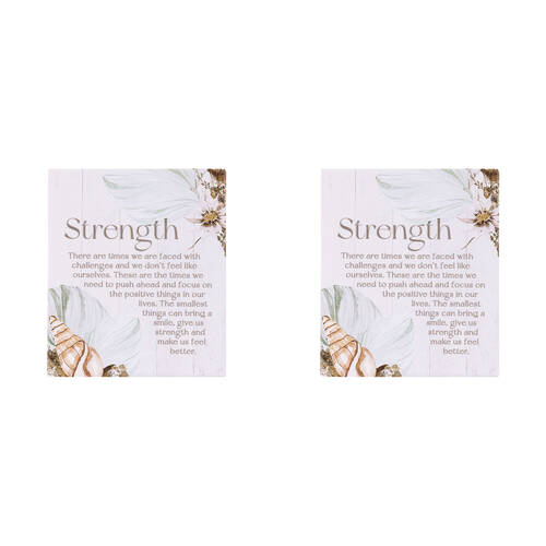 2PK Splosh Palm Cove Ceramic Strength Verse Plaque Home Decor 12x14cm