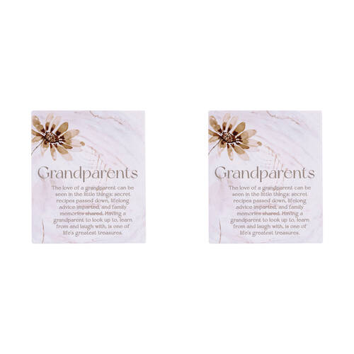 2PK Splosh Palm Cove Ceramic Grandparents Verse Plaque Home Decor 12x14cm