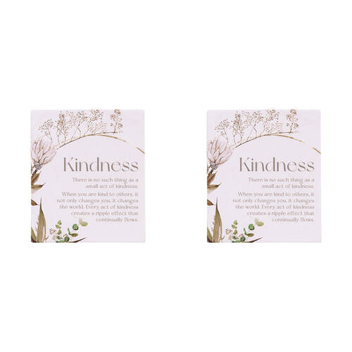 2PK Splosh Palm Cove Ceramic Kindness Verse Plaque Home Decor 12x14cm