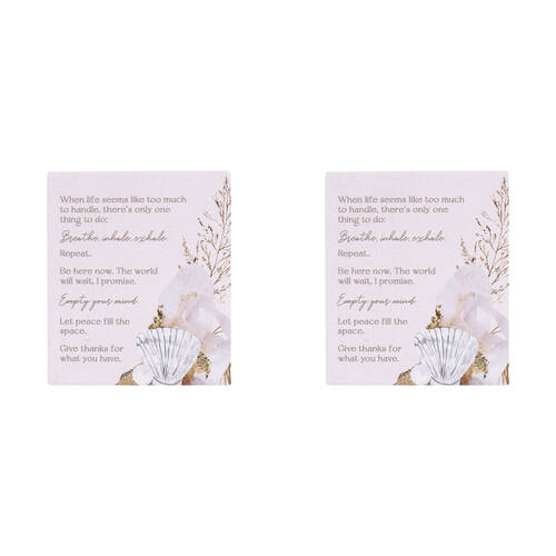 2PK Splosh Palm Cove Ceramic Mindfulness Verse Plaque Home Decor 12x14cm