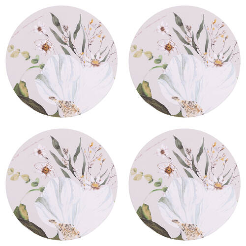 4PK Splosh Palm Cove Marble Ceramic Coaster 10.5cm Round