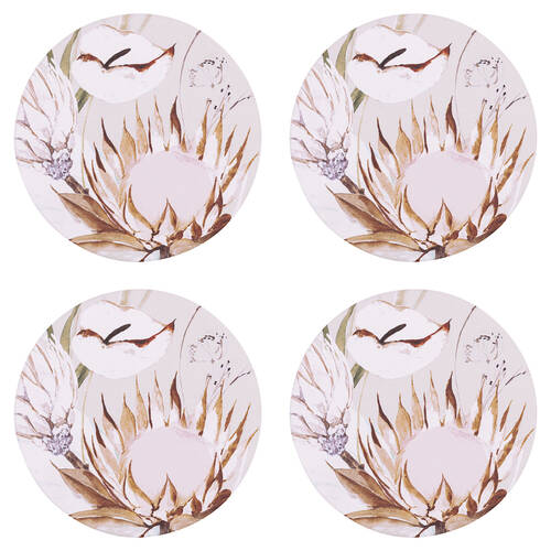 4PK Splosh Palm Cove Flora Ceramic Coaster 10.5cm Round