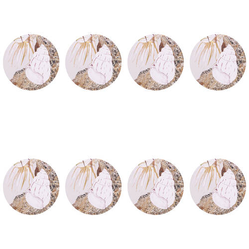 8PK Splosh Palm Cove Seashell Ceramic Coaster 10.5cm Round