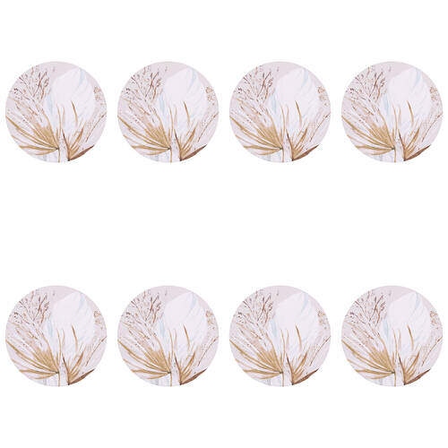8PK Splosh Palm Cove Dried Palm Ceramic Coaster 10.5cm Round