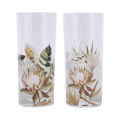 2pc Splosh Palm Cove Hi-Ball Tall Glasses Set 6.5x15cm