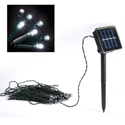 Outdoor/Indoor 100 LED Christmas Decoration/Party Lights w/Solar Panel White