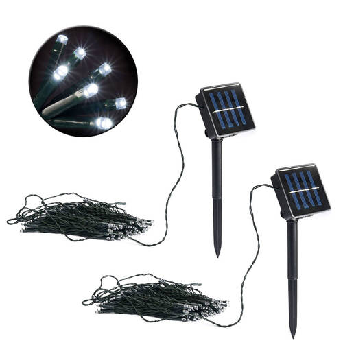 2x Lenoxx 300 White Solar Led Lights