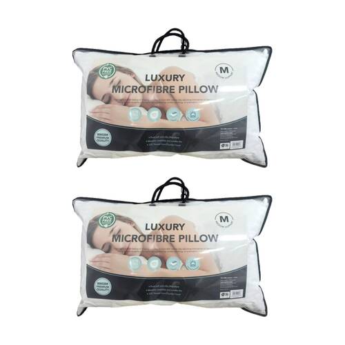2PK Grosvenor House 375TC Luxury Microfibre Pillow Soft Long-Lasting 800g