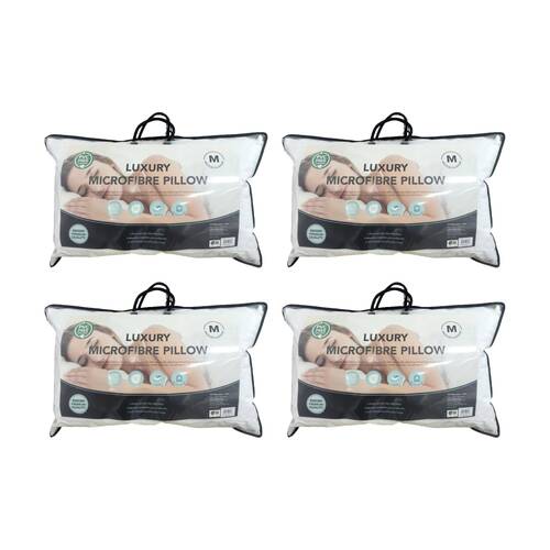 4PK Grosvenor House 375TC Luxury Microfibre Pillow Soft Long-Lasting 800g