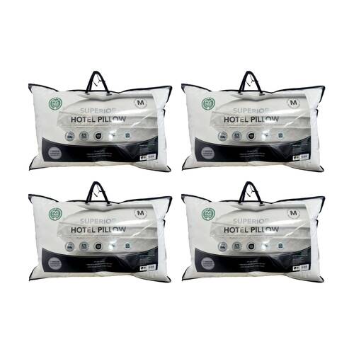 4PK Grosvenor House Superior Hotel Pillow Microfibre-Blended 1100g