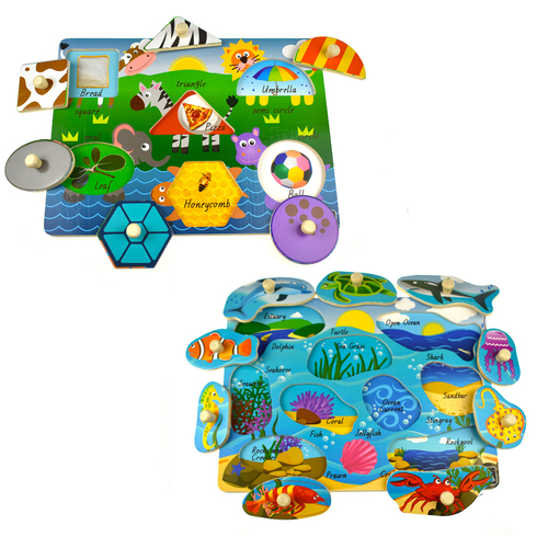 Koala Dream Safari And Sea Animals Early Learning Peg Puzzle 18m+