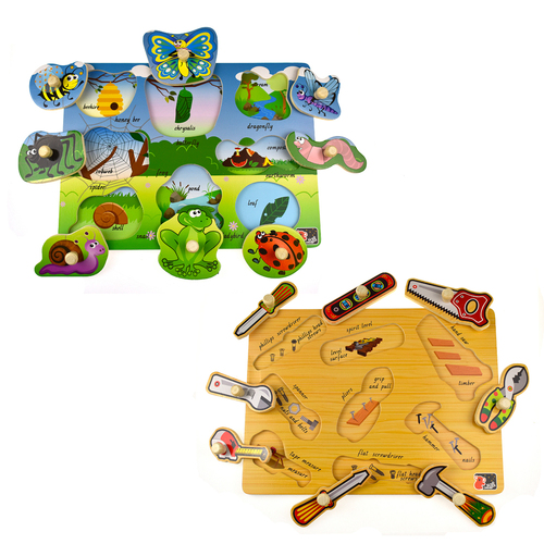 Koala Dream Minibeasts And Tools Early Learning Peg Puzzle 18m+