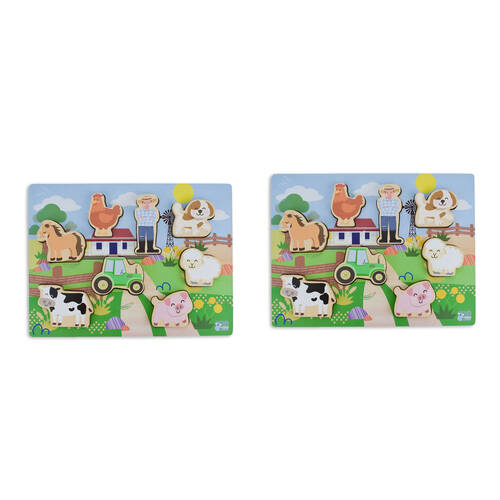 2PK Koala Dream Wooden Chunky Aussie Farm Animal Kids Toy Puzzle 12m+