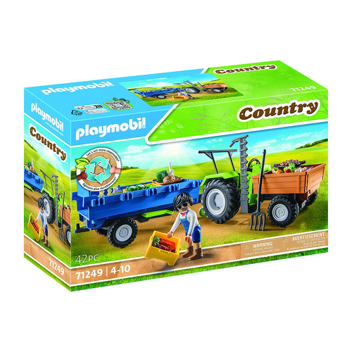 Playmobil Tractor with Trailer Kids/Childrens Toy Playset 4+