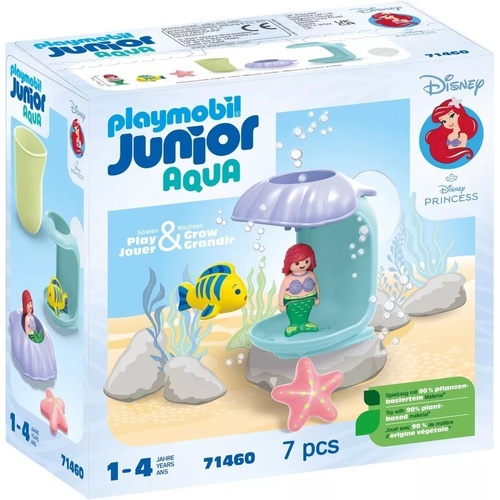 Playmobil 1.2.3 & Disney: Ariel's Shell Shower Kids Toy Playset 18m+