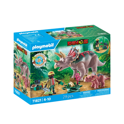 29pc Playmobil 29x18cm Triceratops Family Kids Action Figure Toy 4y+