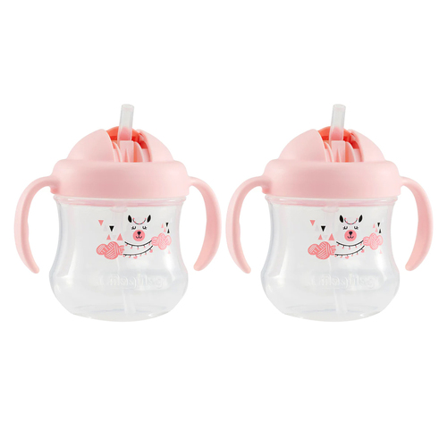 2PK Pigeon 200ml Magmag Straw Cup Pink Baby/Toddler 8m+