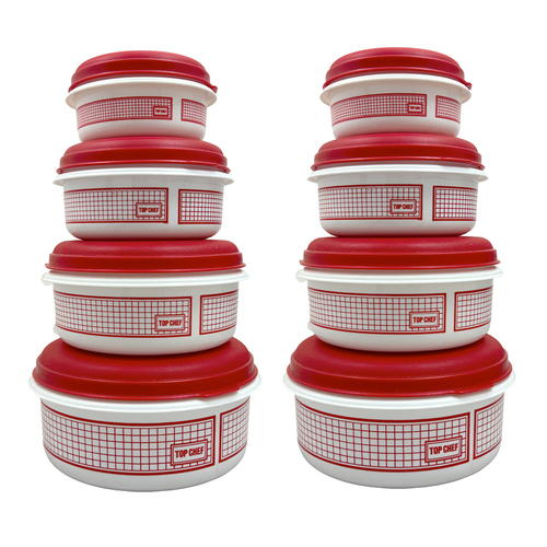 2x4pc Container Kitchen Food Storage Set Assorted 360Ml/750Ml/1.25L/2L