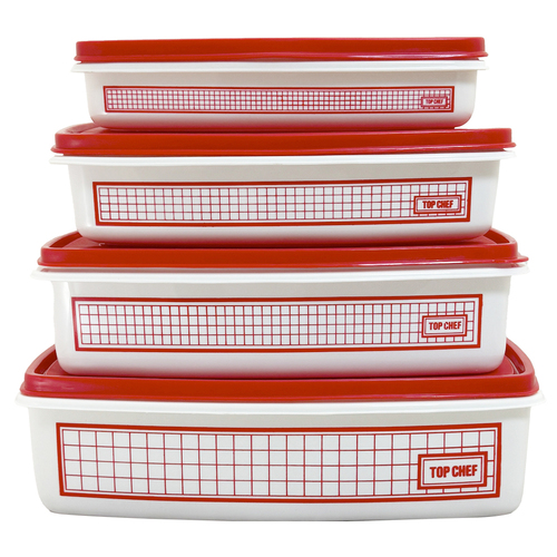 4pc Container Food Kitchen Storage Set Assorted 1.2/2.2/3.5/5L