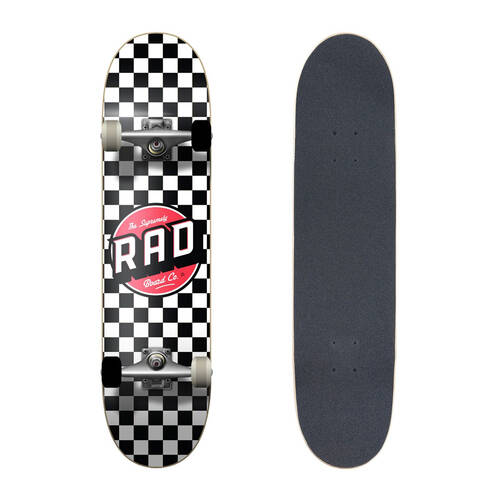 Rad Board Co Complete Skateboard Dude Crew Original Checkers Black/White