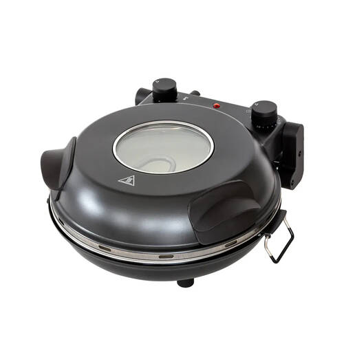 Healthy Choice 12in Electric Pizza Oven w/Thermal Control Removable Stone Black
