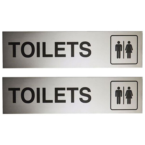 2PK Sandleford Metal Toilet Sign 200 x 50 x 0.6mm