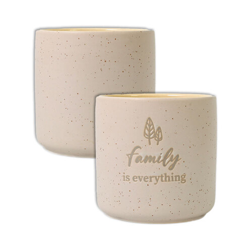 2PK Family Positive Affirmations Ceramic Planter Pot w/Drainage