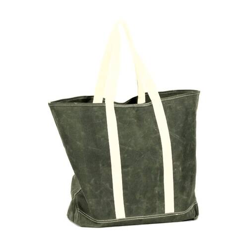 Canningvale Portofino Waxed Canvas Tote and Beach Bag Olive Green