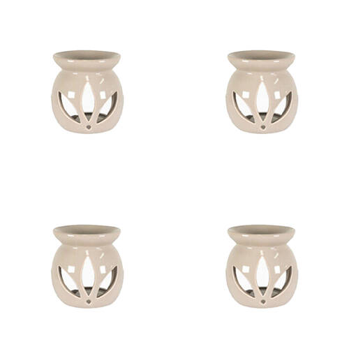 4PK Jemark 11cm Oil Burner Gloss Finish Assorted Grey/Black/White