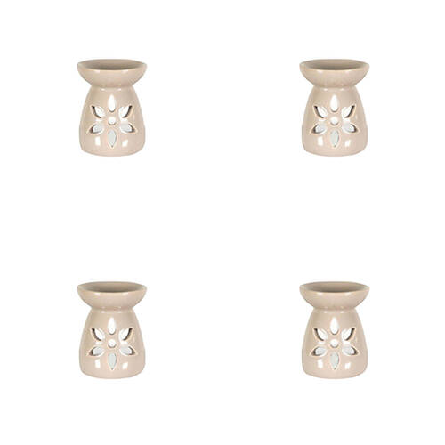 4PK Jemark 9.8cm Oil Burner Gloss Finish Assorted Grey/Black/White