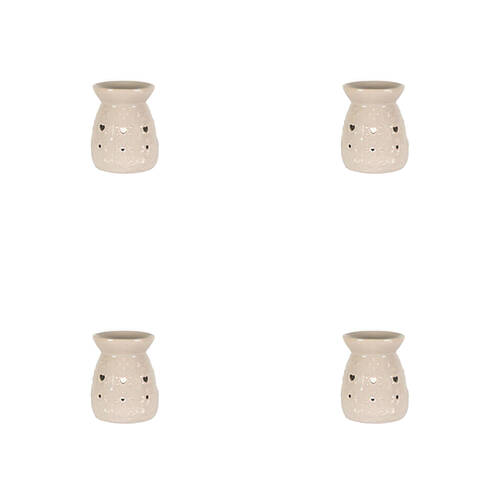 4PK Jemark 11cm Oil Burner - Embossed Assorted Grey/Black/White