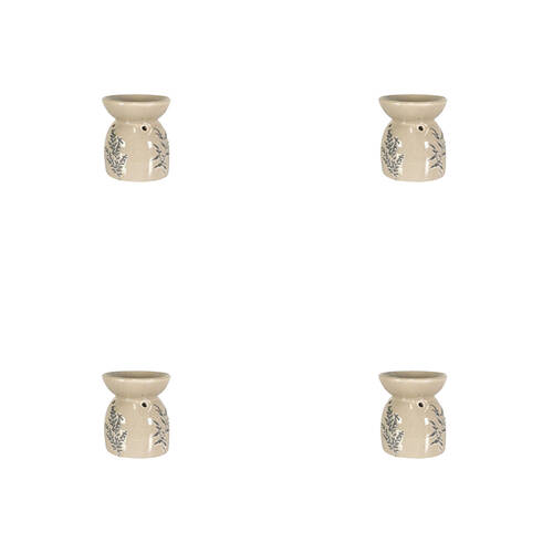 4PK Jemark 11cm Oil Burner Plant Design Assorted Grey/Black/White