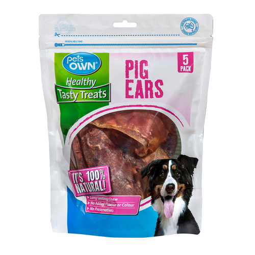 5pc Pets Own Pig Ears Healthy Tasty Dog Treats